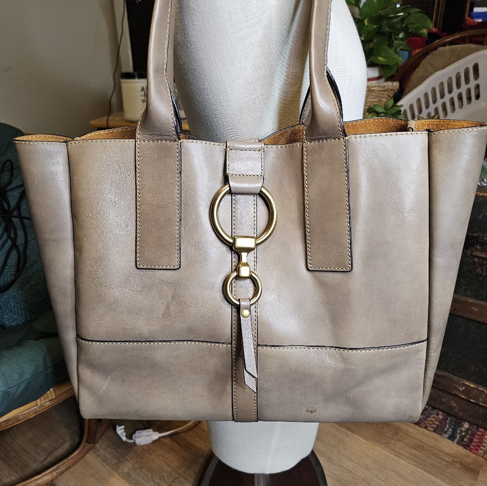 Frye Large Leather Ilana Harness Shopper Purse in Grey NWT